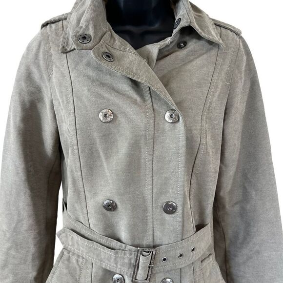 Timberland Waxed Cotton Military Style Trench Coat - Picture 2 of 16